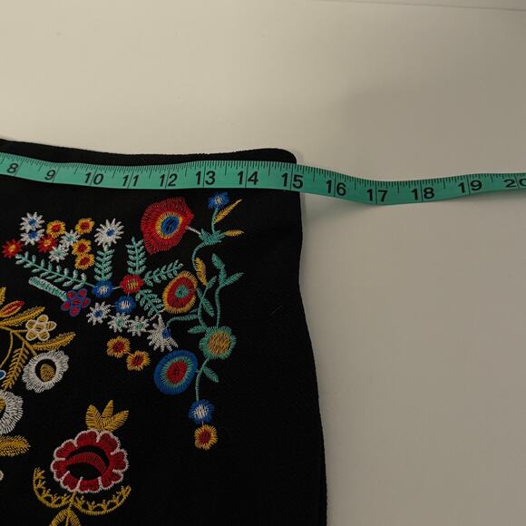 Floral Botanical Embroidered High-Rise Mini Skirt Size 8/10 Festival Rock Y2K - Picture 7 of 8